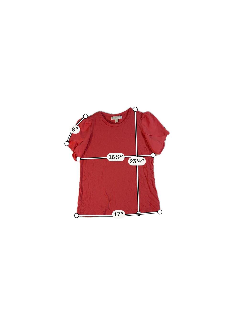 Michael Kors Puff Sleeve Red Top Size S - Picture 5 of 6